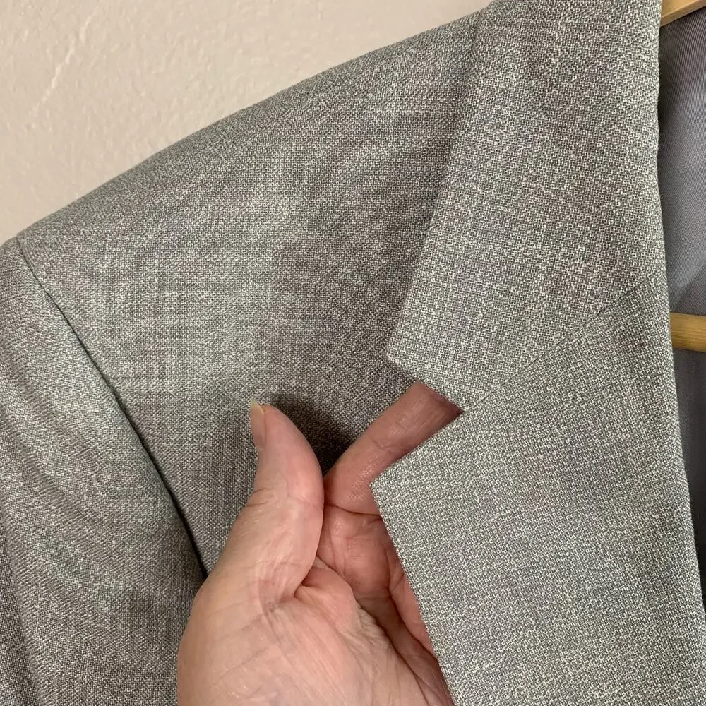 Jos. A. Bank Size 40 L Men's Linen Wool Sport Cost Blazer Jacket Gray Business
